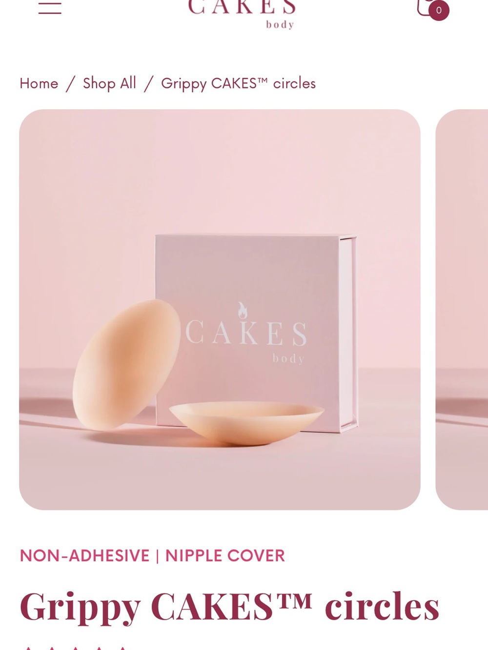 CAKES Body Grippy Circles Non-Adhesive Nipple Covers - Nude